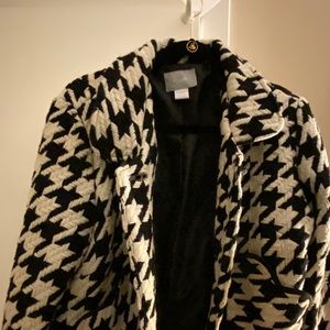 Black and White Houndstooth wool/polyester jacket.